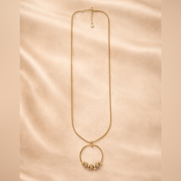 Anthropologie Jewelry - Modern Circle Long Pendant Necklace
